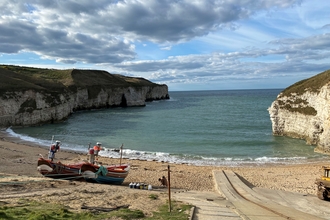 Image showing north landing at Flamborough, with boat in foreground