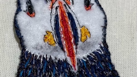 Image showing a textile puffin brooch