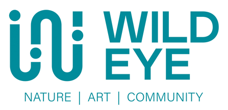 Wild Eye logo, strapline reads: Nature, Art, Community