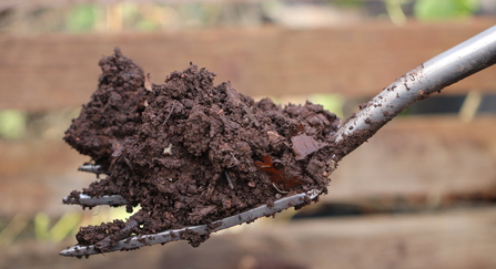 pile of compost on a garden fork