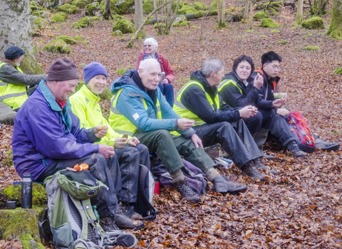 Grass Wood Volunteers enjoyed a well earned rest - TOS Vol Sara