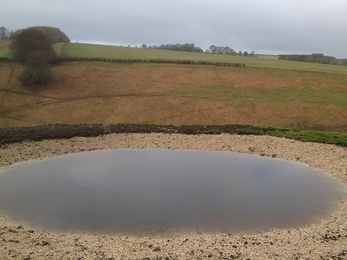 Covering dew pond with chalk