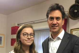 Tomorrow's Natural Leader Jess with Ed Miliband MP