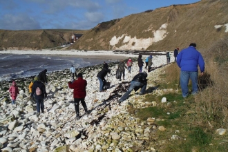 Beach clean at South Landing, Flamborough