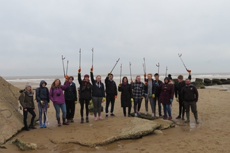 Corporate beach clean