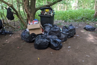 Litter left after a rave on one of our reserves © Evie Mortimer