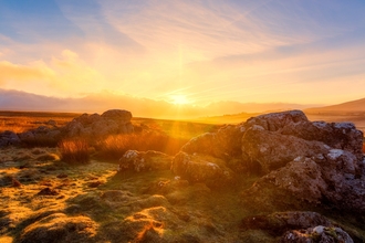 Yorkshire dales at sunset