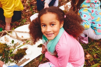 Girl at forest school