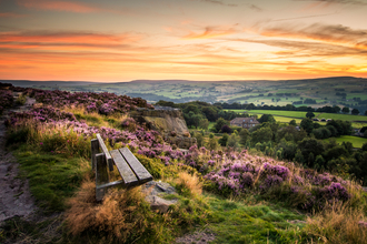 Sunset over Norland Moore in Halifax, West Yorkshire.