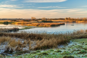 A frosty, early morning sunrise at North Cave Wetlands. Photograph by John Potter