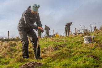 Volunteer,Marta Snopinska, tree planting , Selside Shaw, credit Sara TOS volunteer