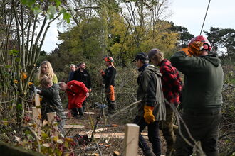 Hedgelaying Volunteer Training Cali Heath - Photo by Melena
