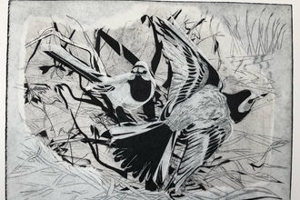 collagraph print of birds
