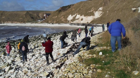Beach clean at South Landing, Flamborough