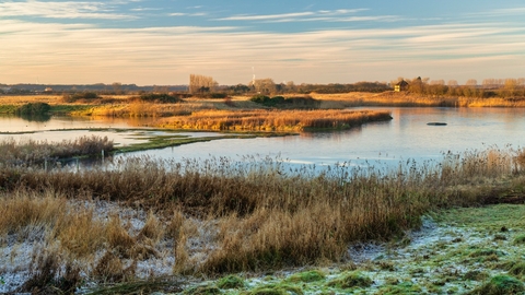 A frosty, early morning sunrise at North Cave Wetlands. Photograph by John Potter