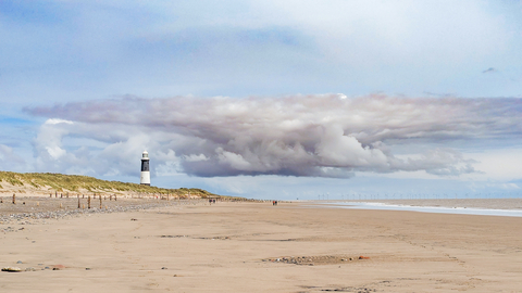 Spurn Point lighthouse and cloud
