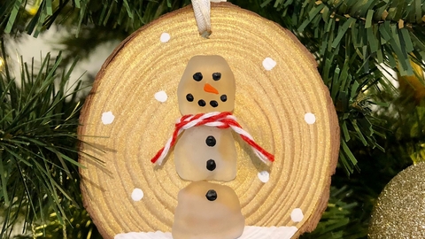 seaglass snowman