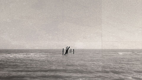 Sea groynes protruding from the sea at Spurn Point NNR