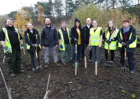 Caroline Flint MP with Yorkshire Wildlife Trust employees at Manor Farm.