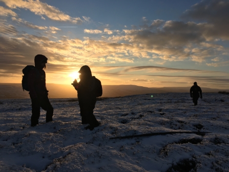 People on peatlands in snow