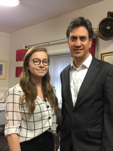 Tomorrow's Natural Leader Jess with Ed Miliband MP