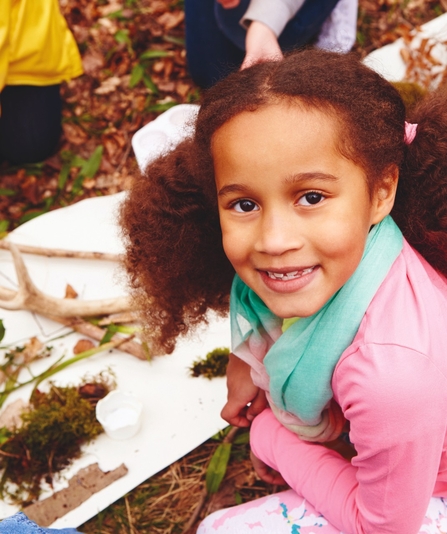 Girl at forest school