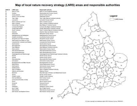 A map of local nature recovery strategy areas