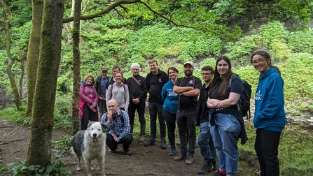INNS Discovery Day participants and Gus the dog
