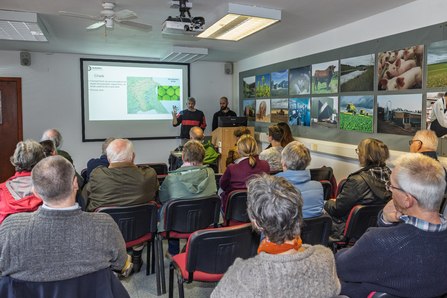 Jon and Calum speaking at the Wolds Discovery Day