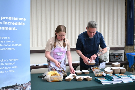 Rob Green and his team prepped some samples of sustainable seafood, in this instance mackerel - delicious. Photo Credit, Howard Roddie