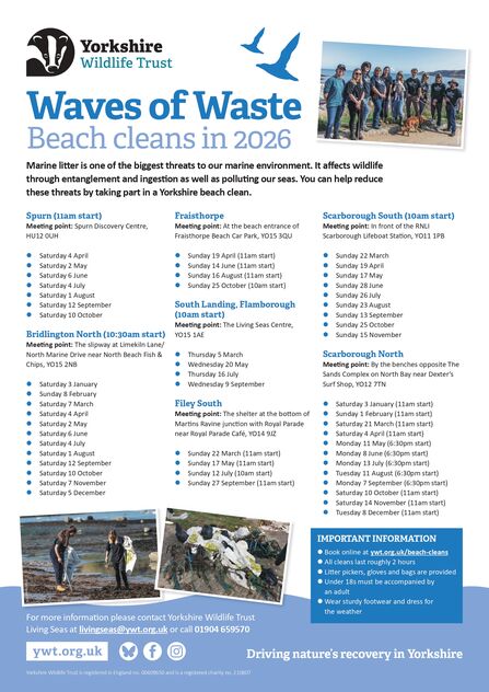 Waves of Waste beach cleans 2026