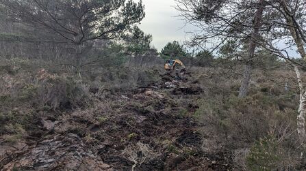 Peat bund being dug on Hatfield Moors