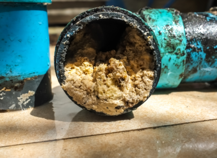 Fats, oils and greases form blockages in a pipe