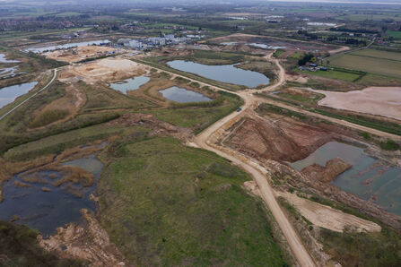 Aerial view of North Cave Wetlands 