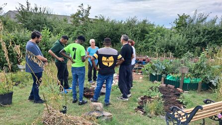 Volunteers outdoors
