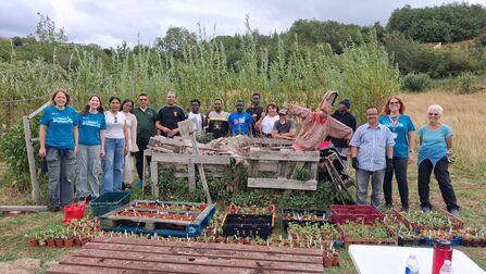 Volunteers outdoors