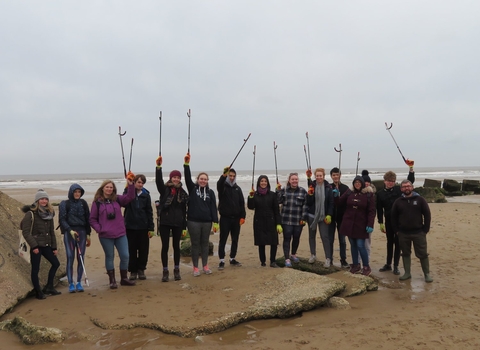 Corporate beach clean