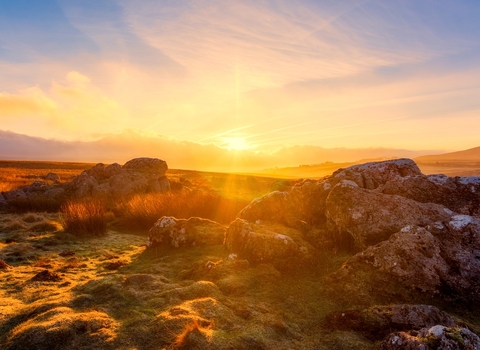 Yorkshire dales at sunset